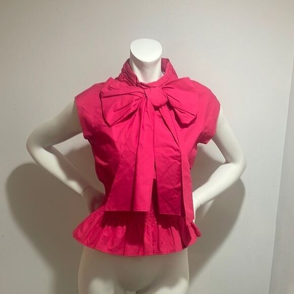 Zara poplin top with bow and Stretchy waist  Size XS - Picture 3 of 10